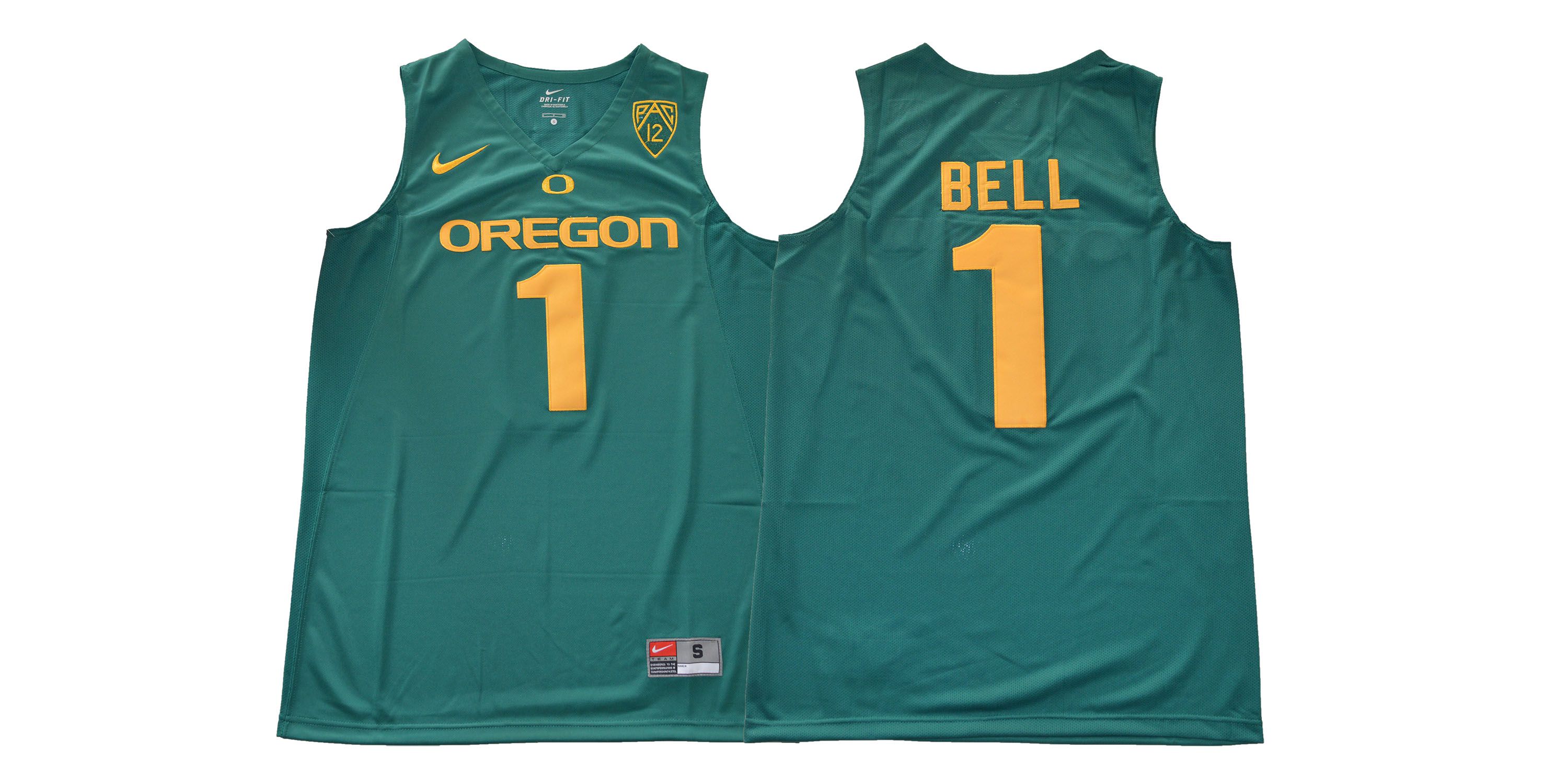 Men Oregon Ducks #1 Bell Green NCAA Jerseys1->->NCAA Jersey